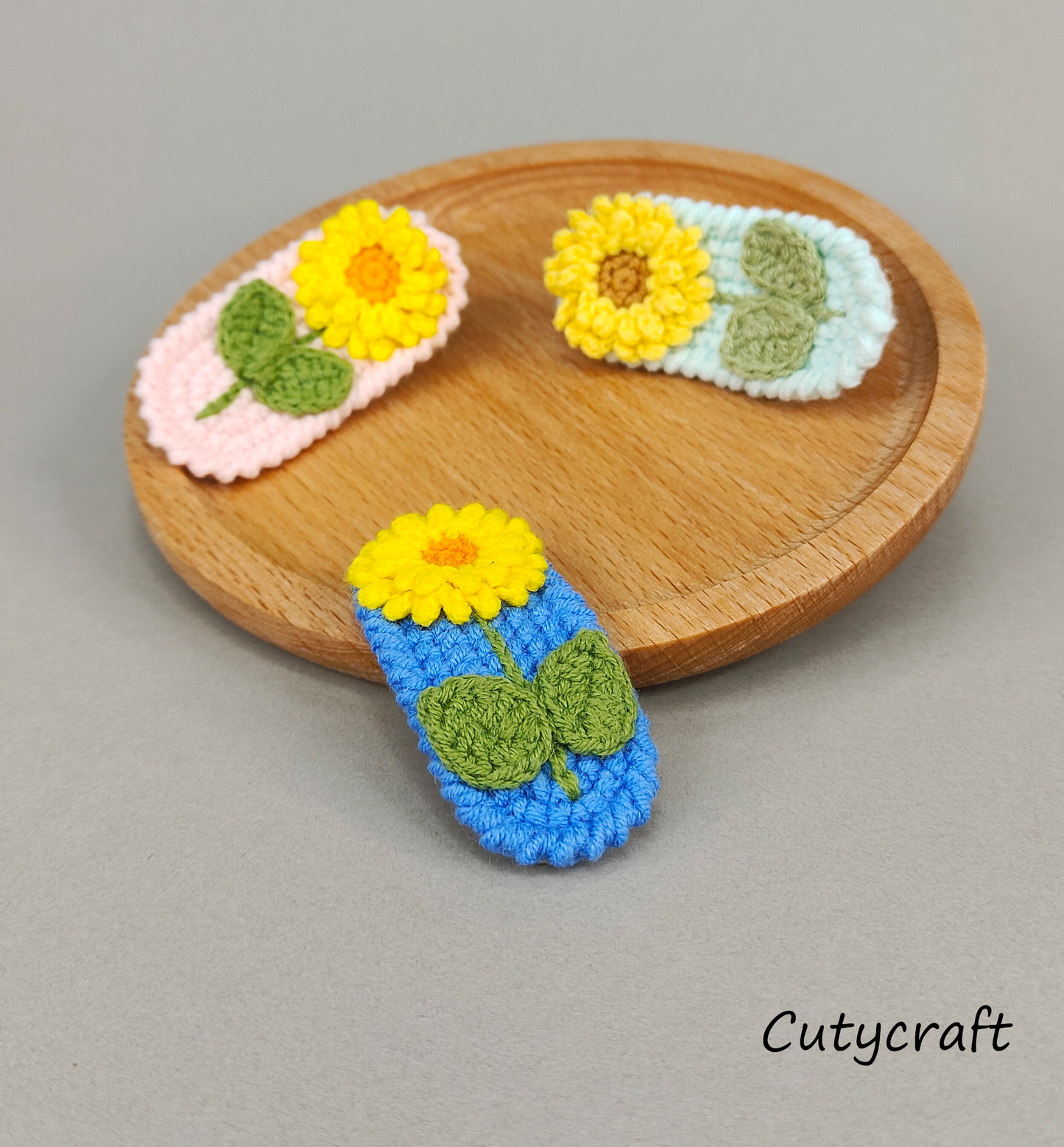 Sunflower-handmade HairClip-holidaygift-Goodlookingandpractical-cutycraft