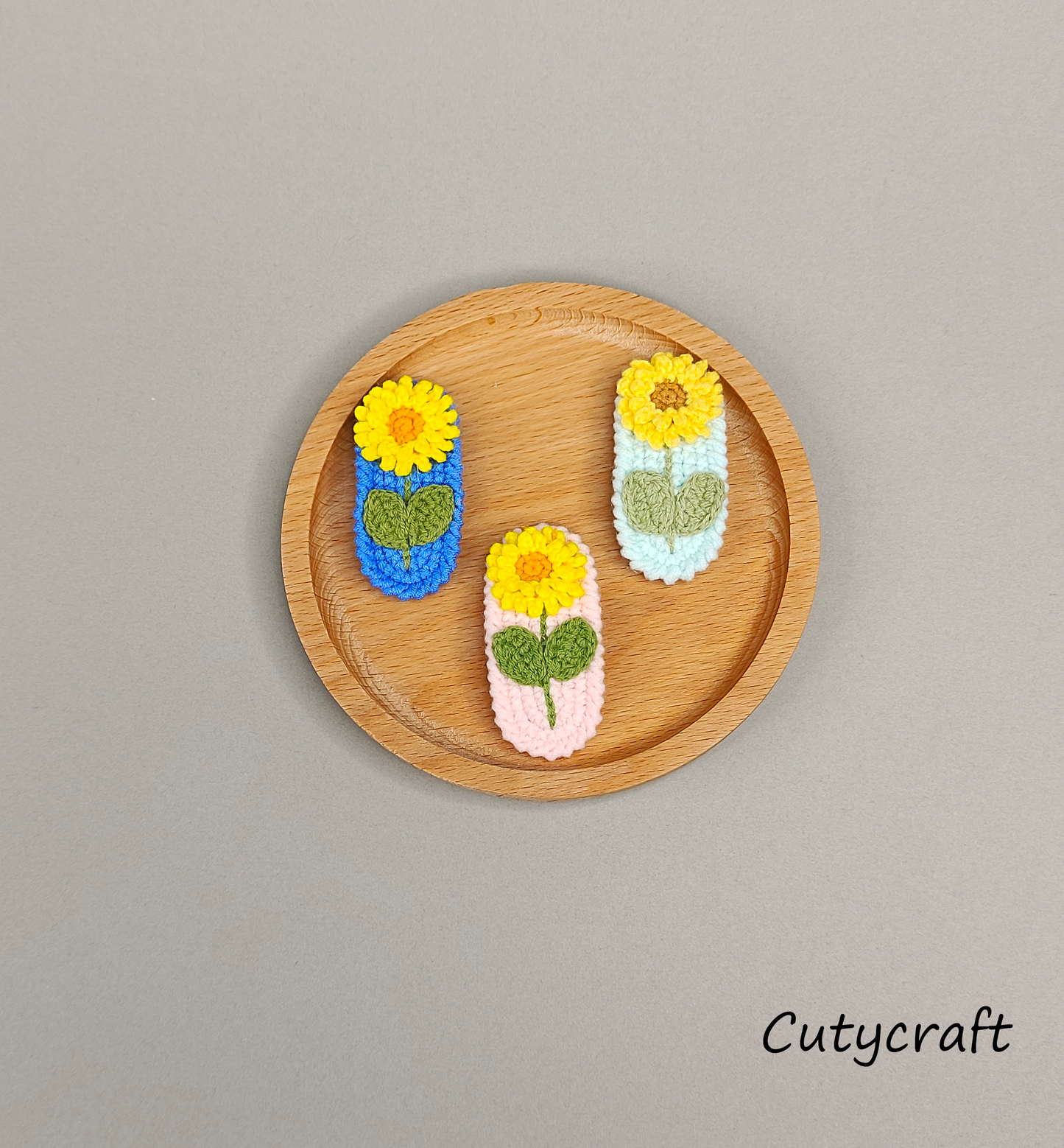 Sunflower-handmade HairClip-holidaygift-Goodlookingandpractical-cutycraft
