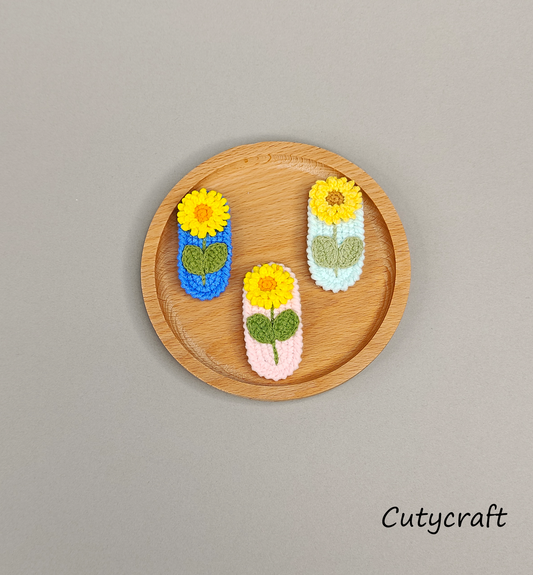 Sunflower-handmade HairClip-holidaygift-Goodlookingandpractical-cutycraft 