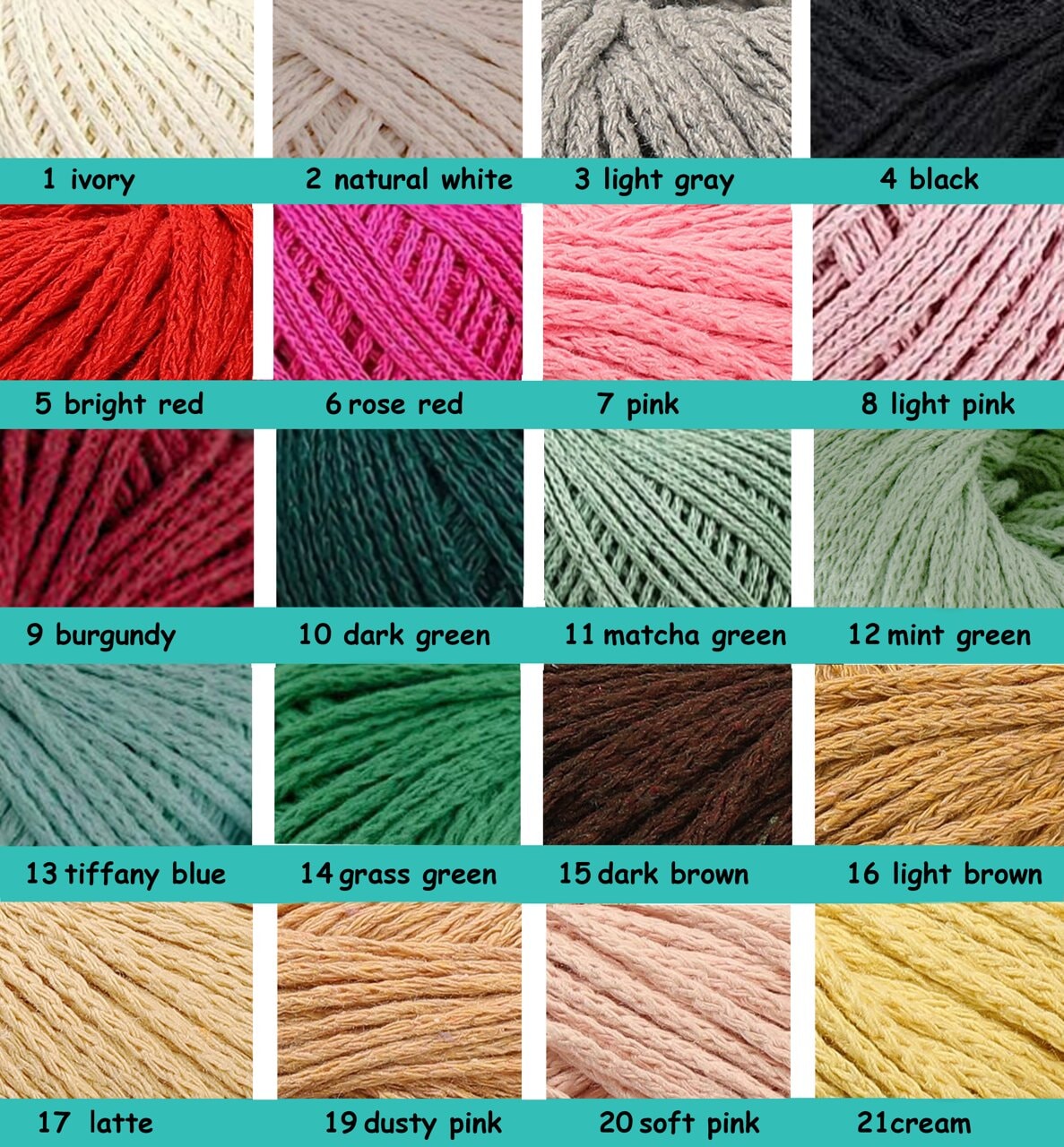 Cutycraft Quality Macrame Cord/2mm Ring-Spun Yarn/Handcrafted Crocheted Hats and Beach Bags/Totes