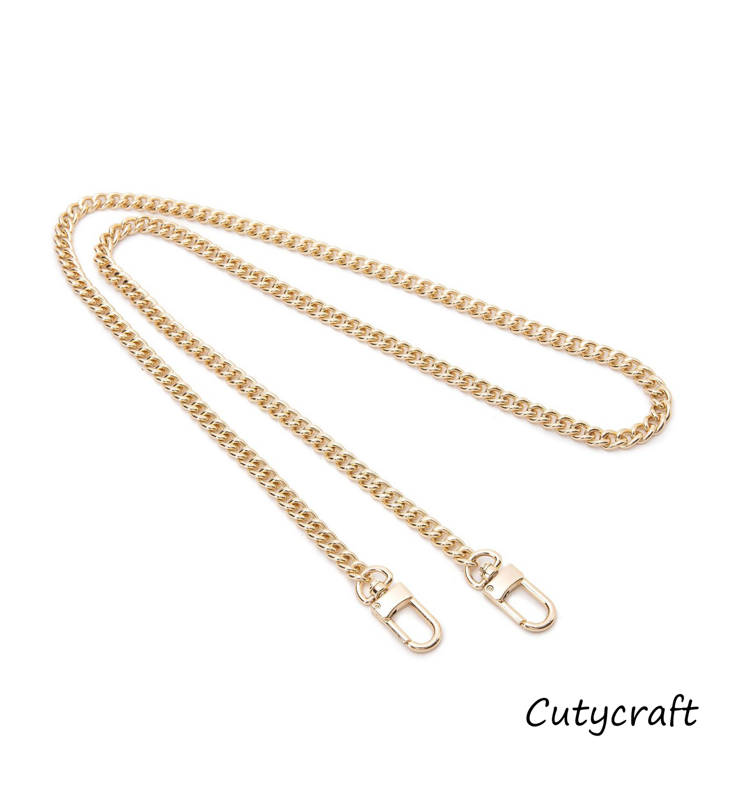 Flat Chain Strap Purse Chain Accessories Purse Straps Shoulder Cross Body Replacement Straps, with Metal Buckles (Gold)