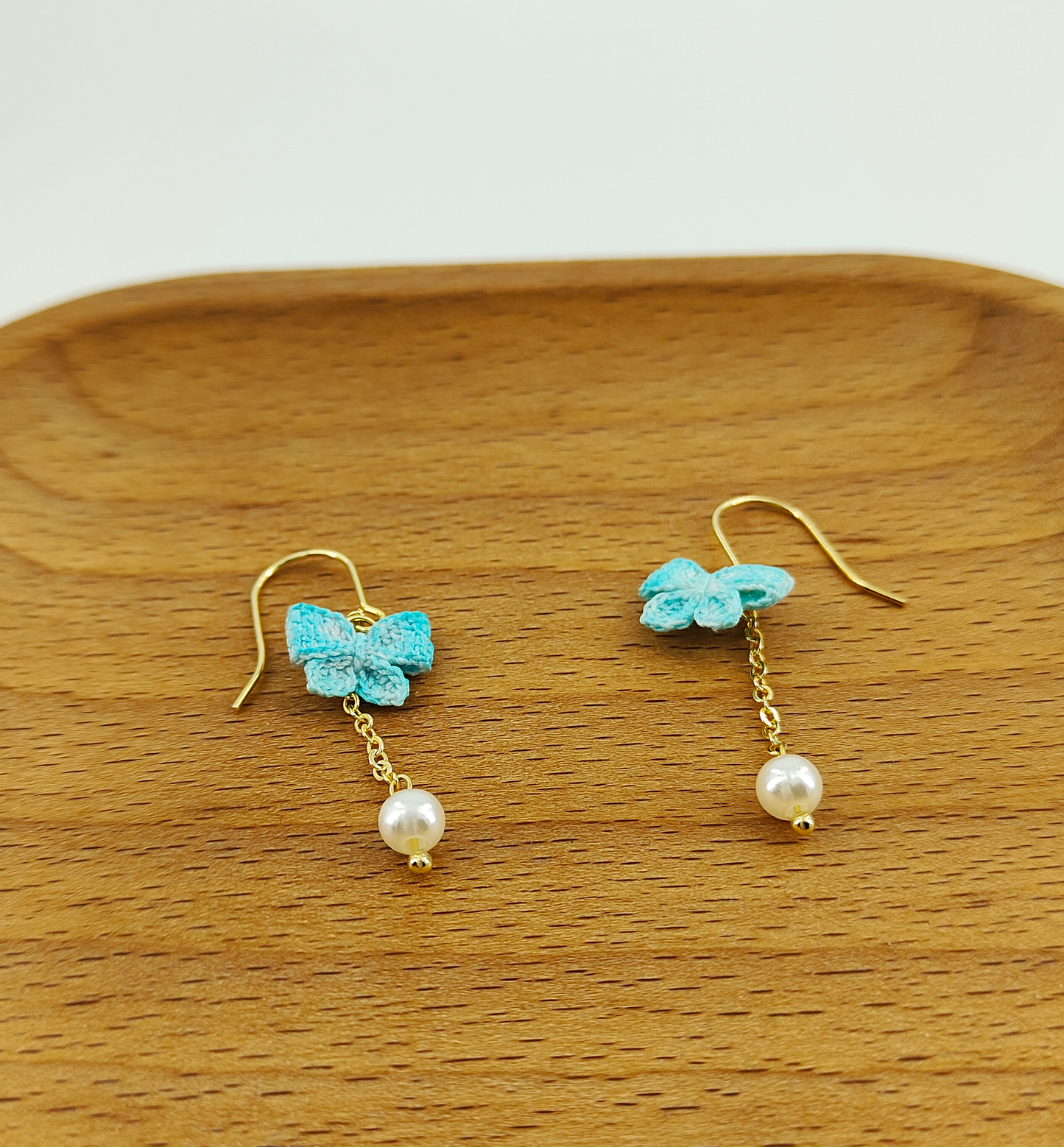 Blue Butterfly Bow Earrings