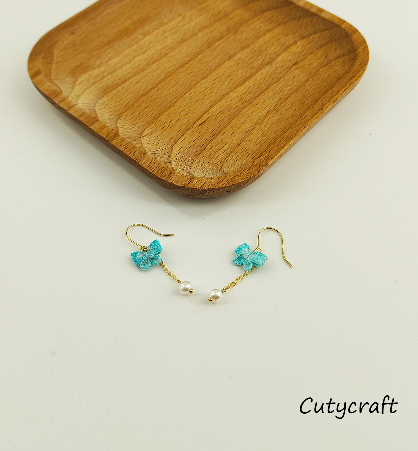 Blue Butterfly Bow Earrings