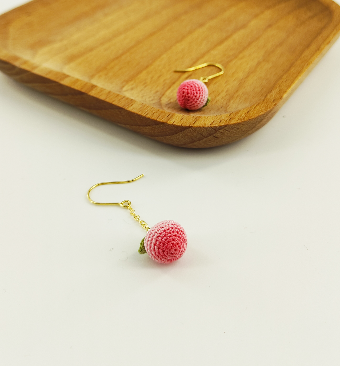 Pink Peach Blossom Earrings