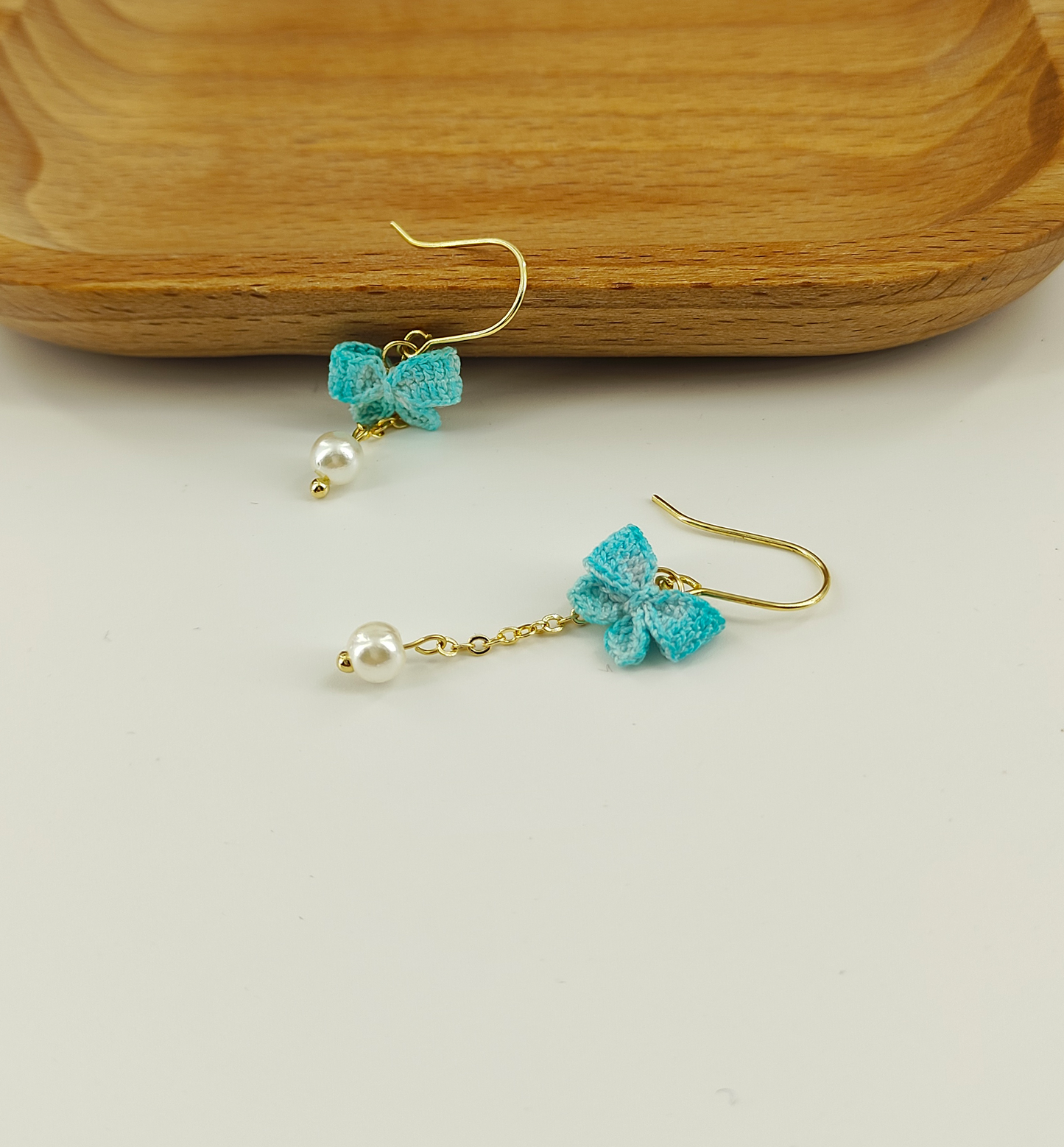 Blue Butterfly Bow Earrings