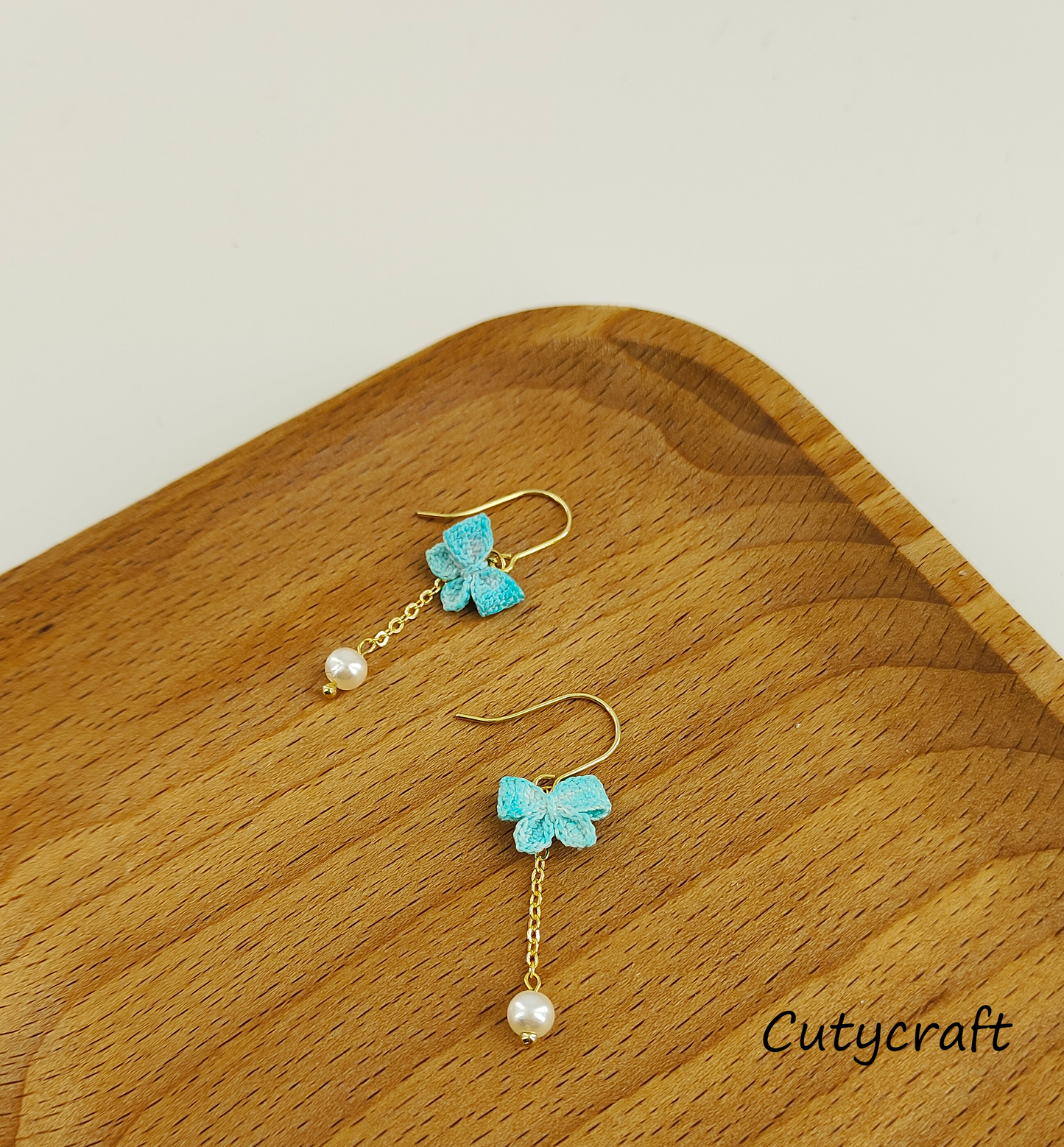 Blue Butterfly Bow Earrings