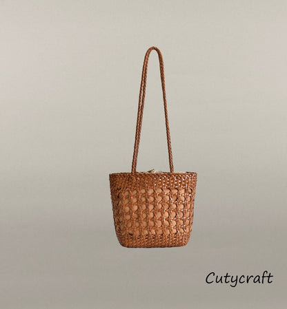 Classic Woven Leather Tote