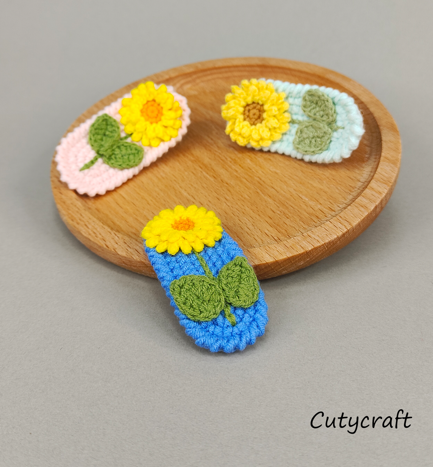 Sunflower-handmade HairClip-holidaygift-Goodlookingandpractical-cutycraft 