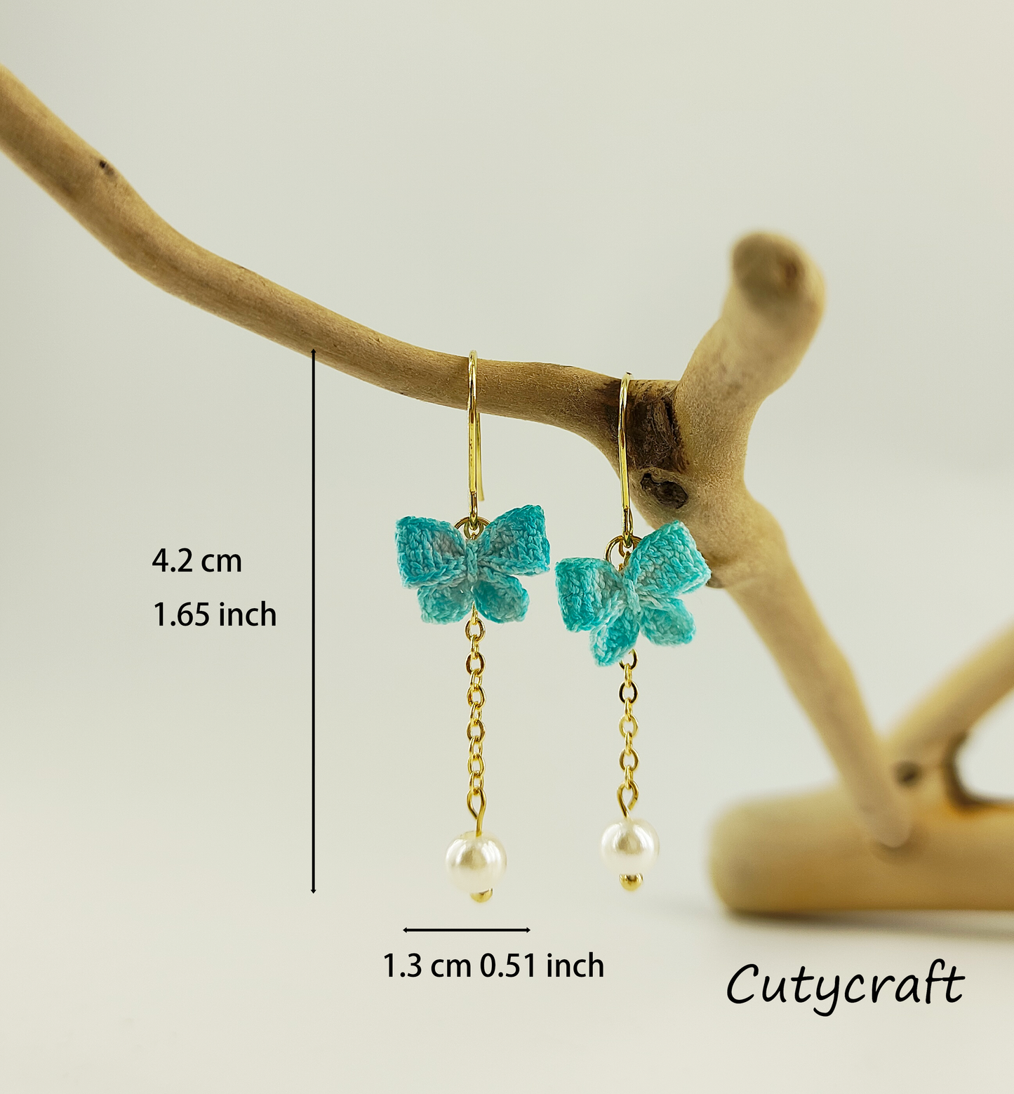 Blue Butterfly Bow Earrings