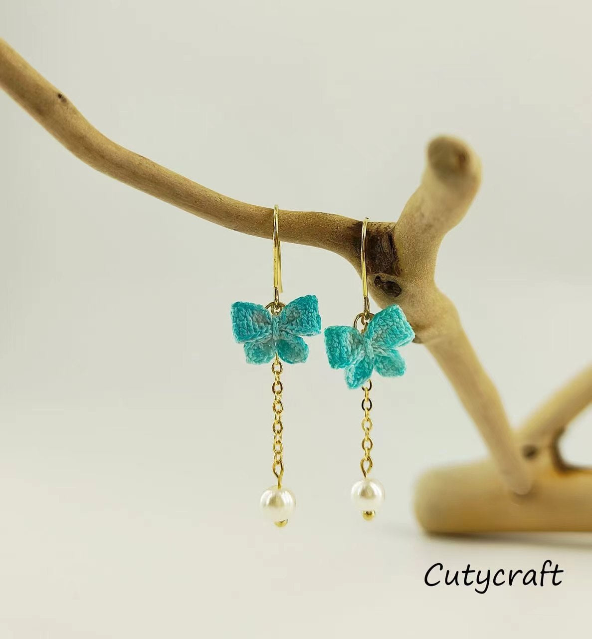 Blue Butterfly Bow Earrings