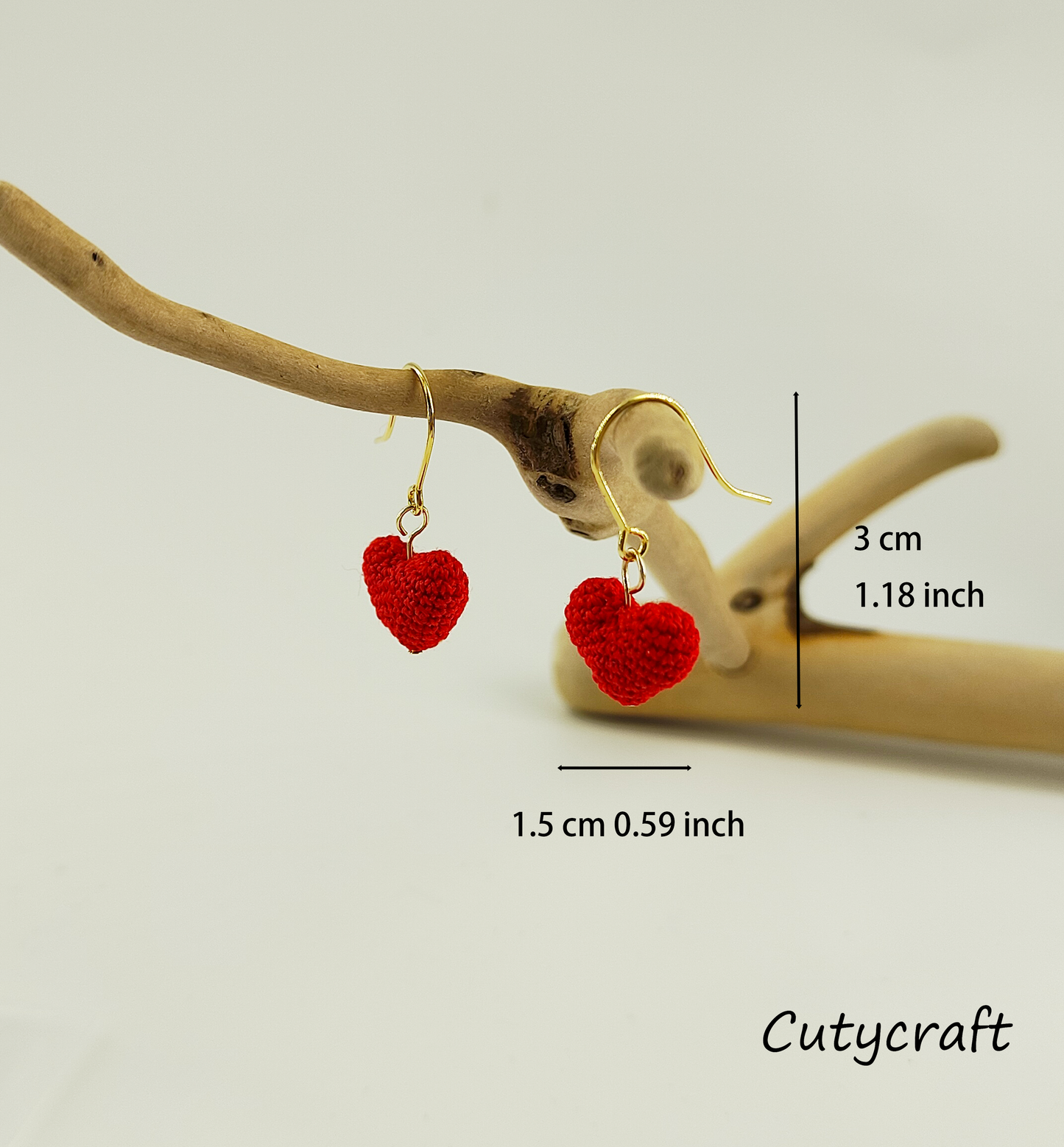 Crimson Heart Hook Earrings