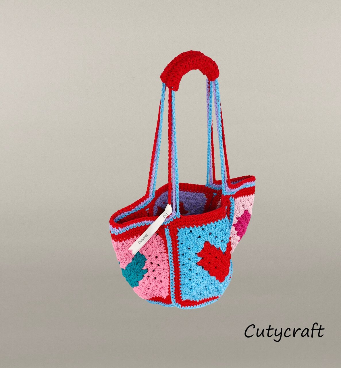 Colorful Handcrafted Heart Tote