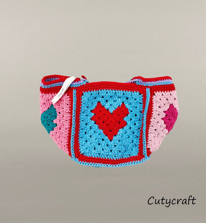 Colorful Handcrafted Heart Tote