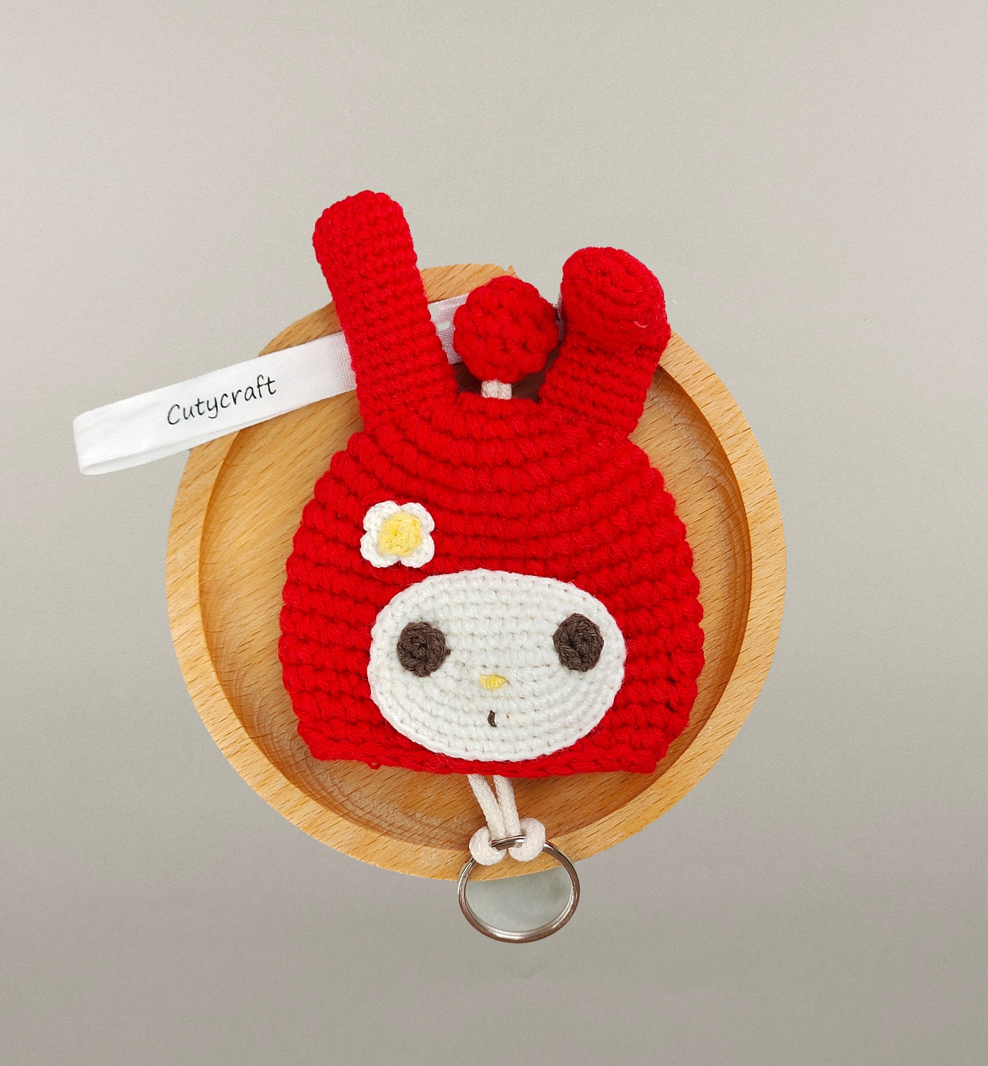 Red Bunny Keychain cutycraft Red 